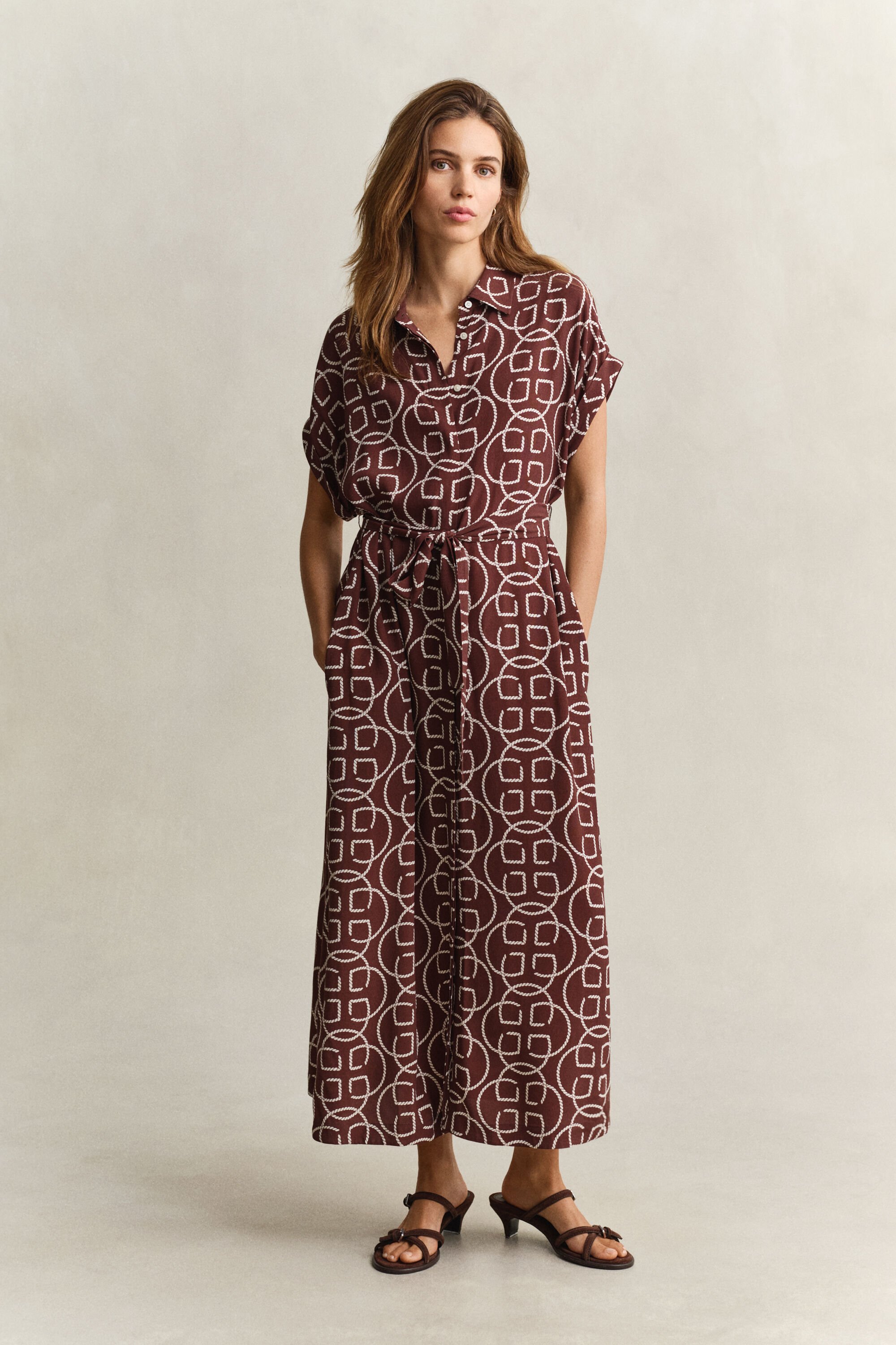 Vestido com mangas bolero Monogram