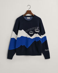 Sweatshirt com decote redondo em padr&atilde;o Jacquard Alpine Teens