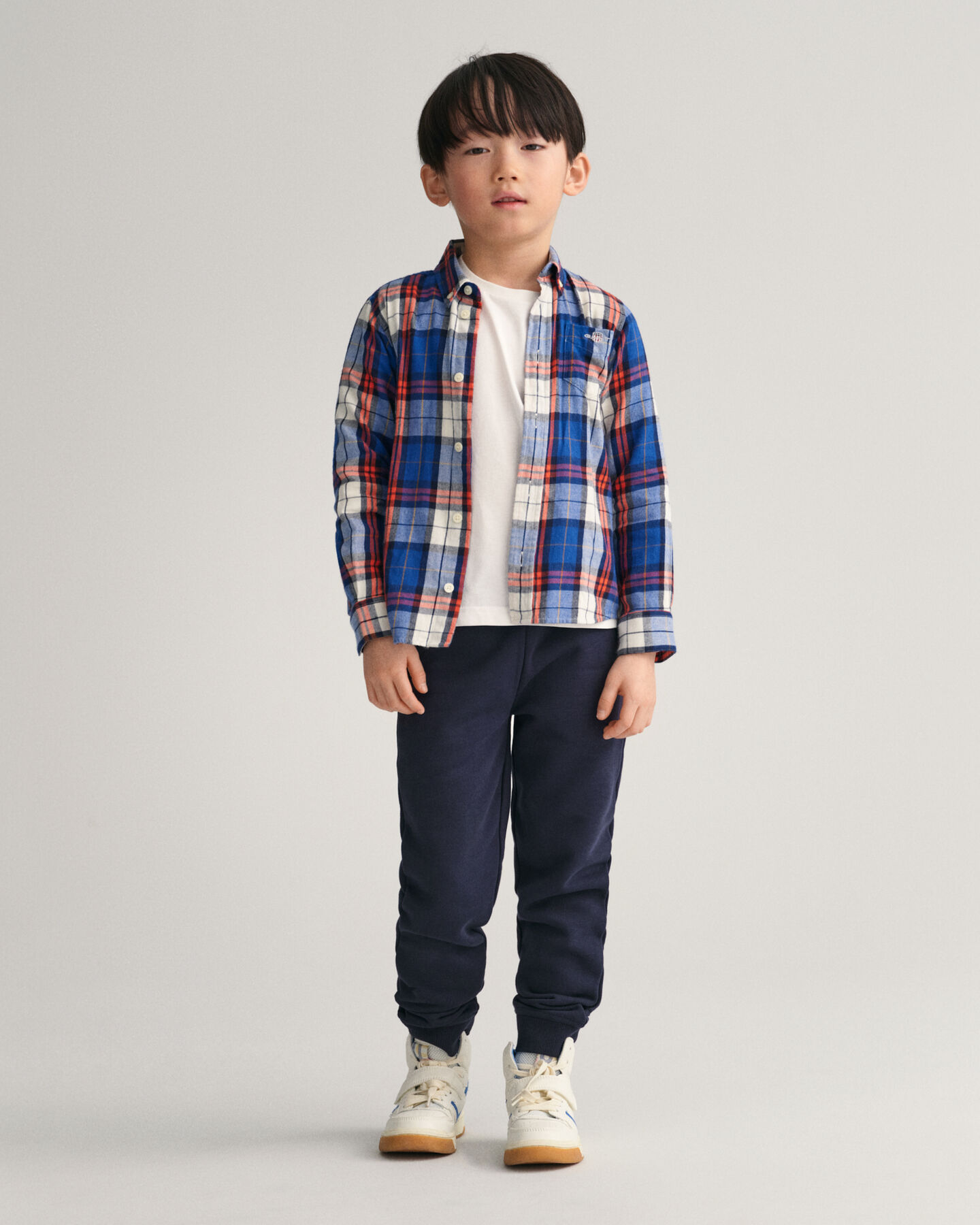 Camisa de flanela com padrão de xadrez regular fit Kids