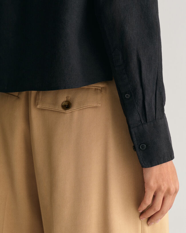 Camisa curta em linho relaxed fit