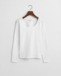 Camisola de manga comprida com decote redondo profundo