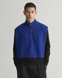 Peitilho em malha de lã com fecho de correr