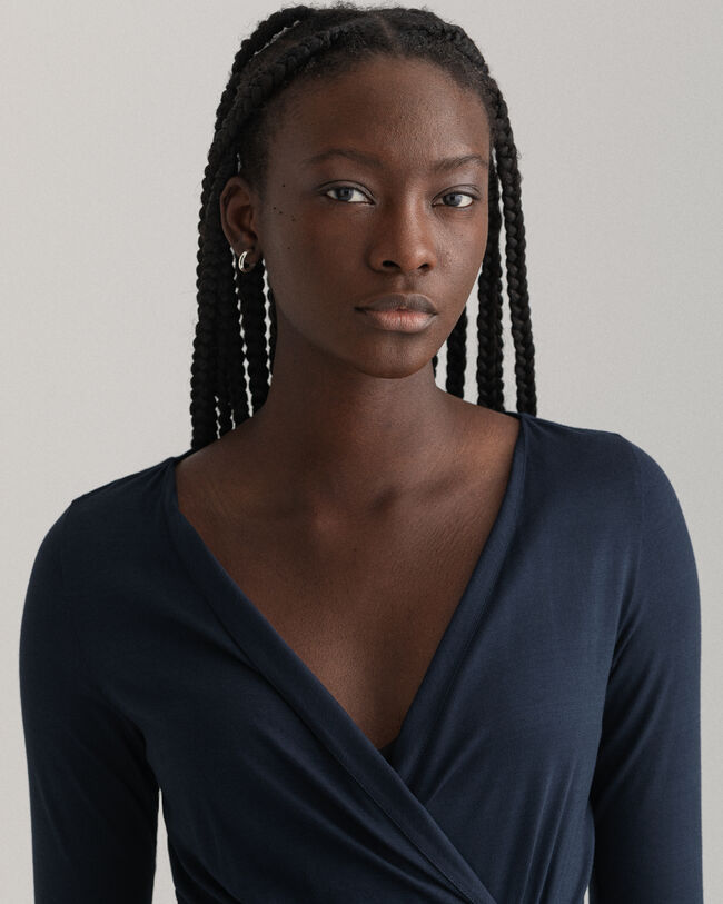 Vestido de trespasse em jersey