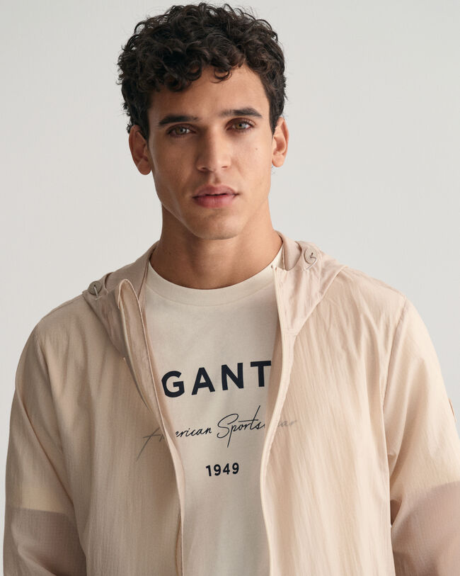 Casaco Windbreaker leve compactável