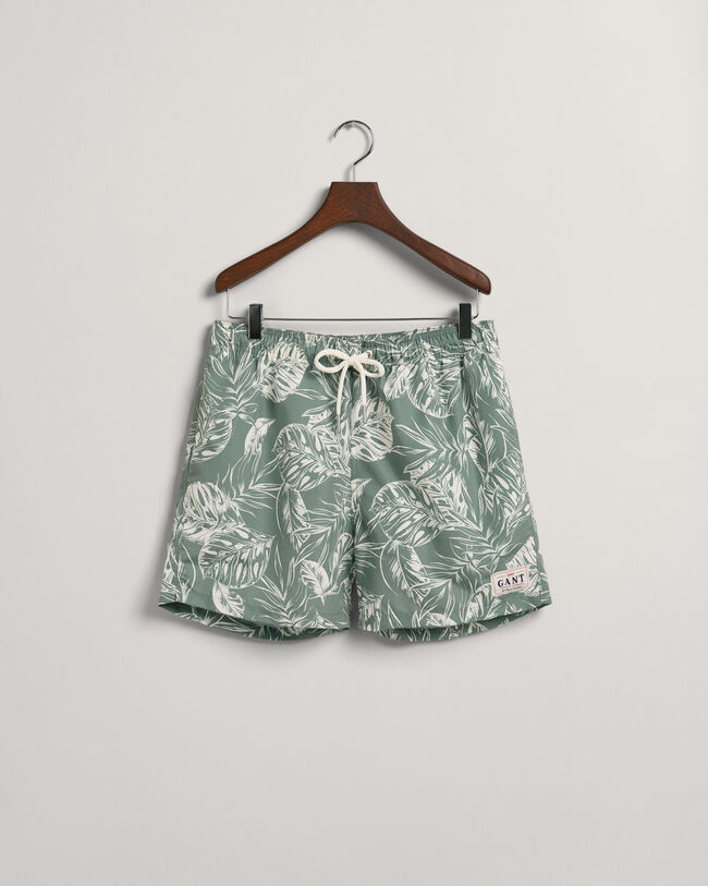 Cal&ccedil;&otilde;es de banho com estampado Tropical Leaves classic fit