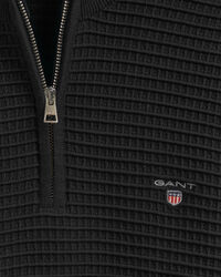 Sweatshirt com meio fecho em algod&atilde;o Texture