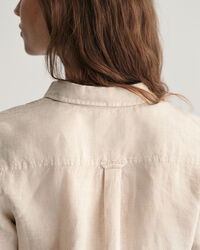 Camisa em chambray de linho regular fit