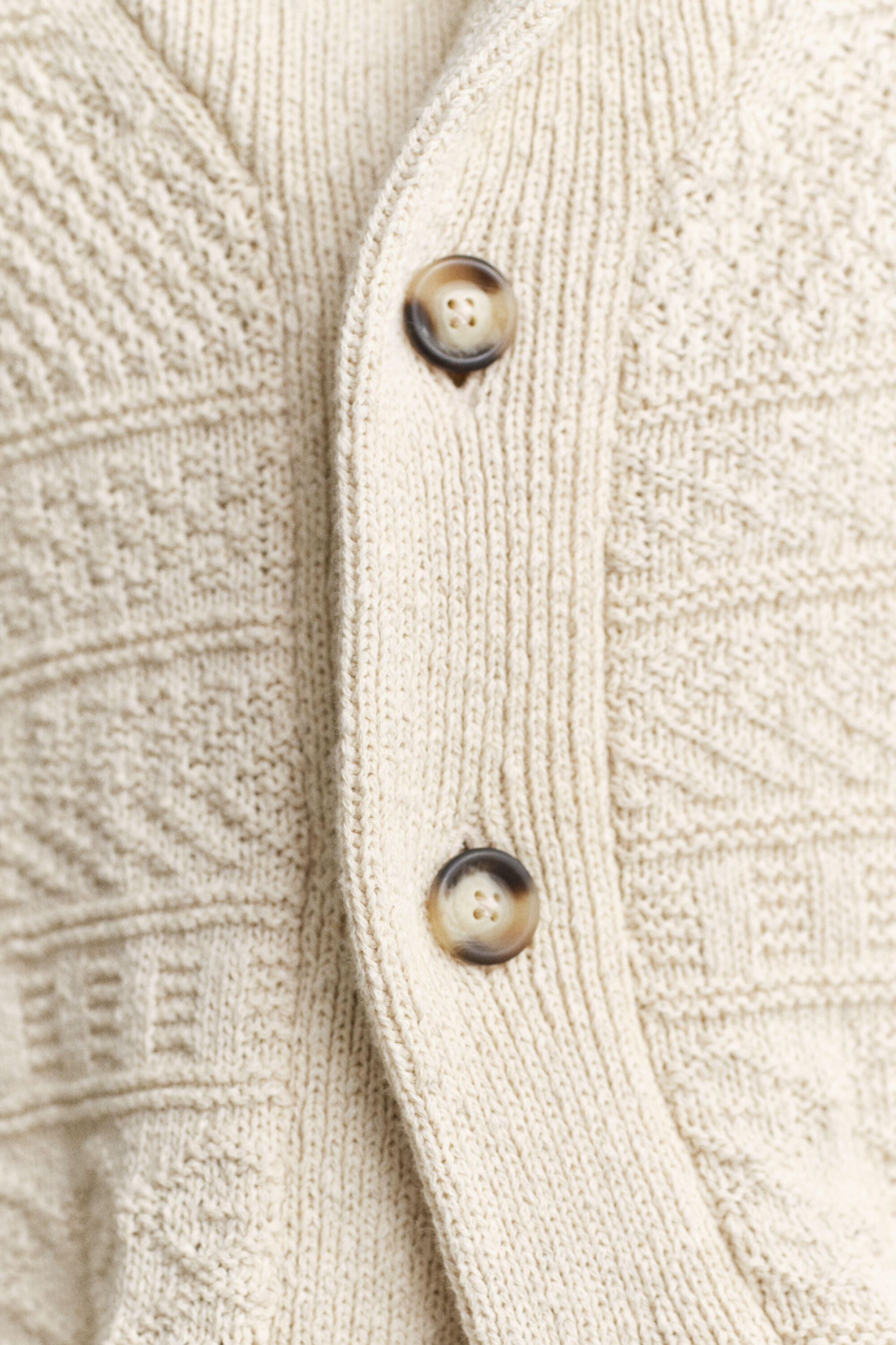 Casaco de malha em mistura de algodão Textured