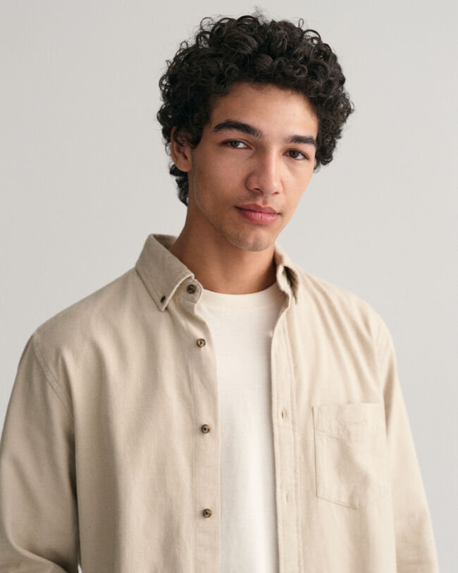 Camisa de flanela com padr&atilde;o espinha de peixe regular fit