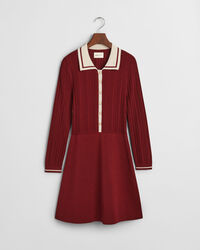 Vestido em malha canelada Contrast