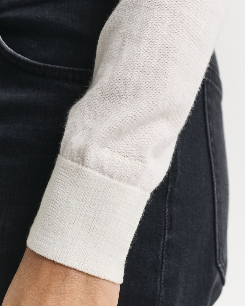 Pullover com decote em V em lã de merino extrafina