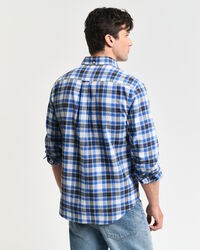 Camisa texturizada com padrão de xadrez regular fit