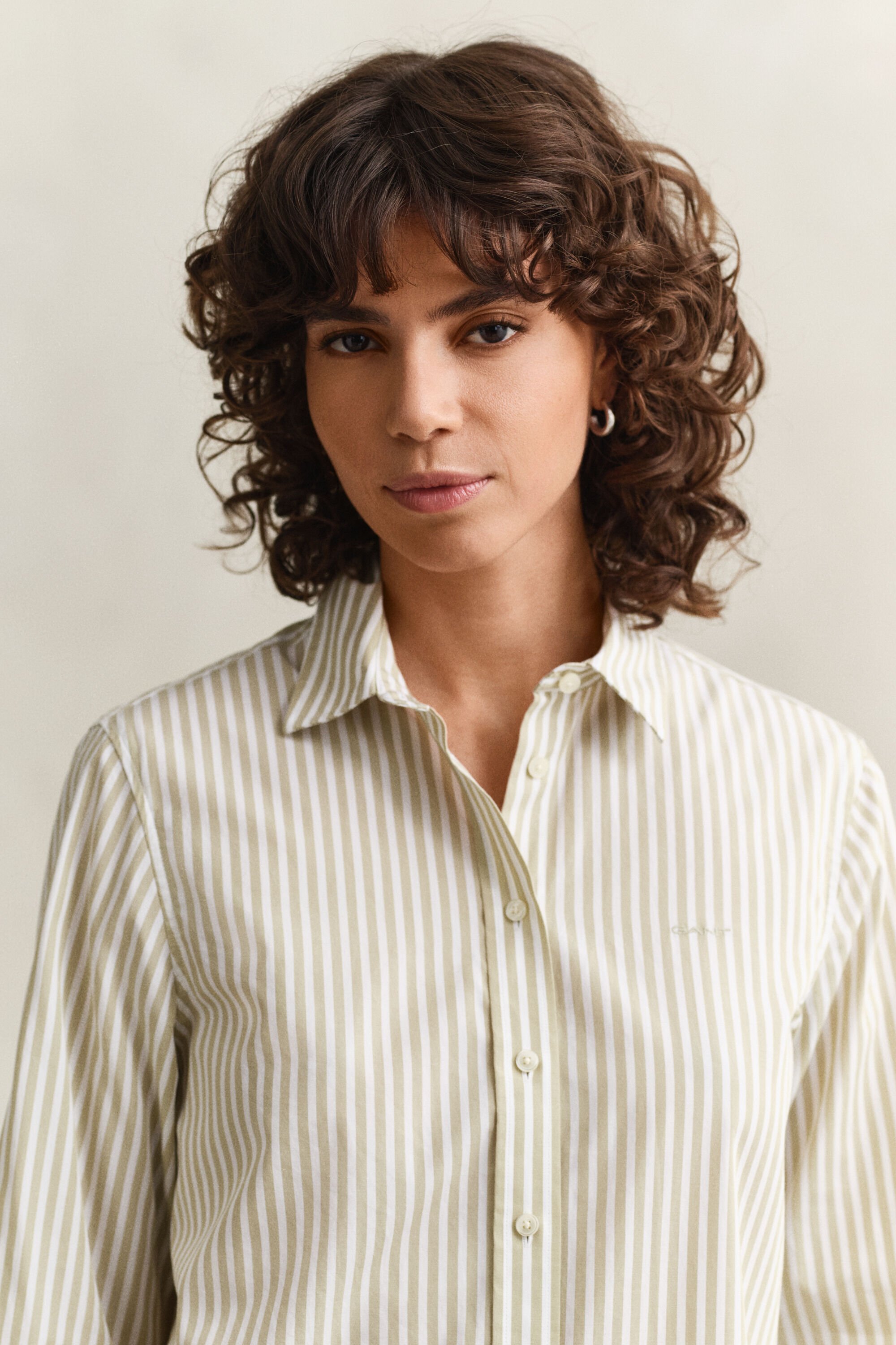 Camisa em popelina às riscas Classic regular fit