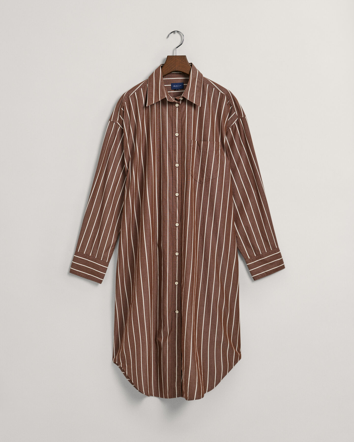 Vestido-camisa &agrave;s riscas oversized