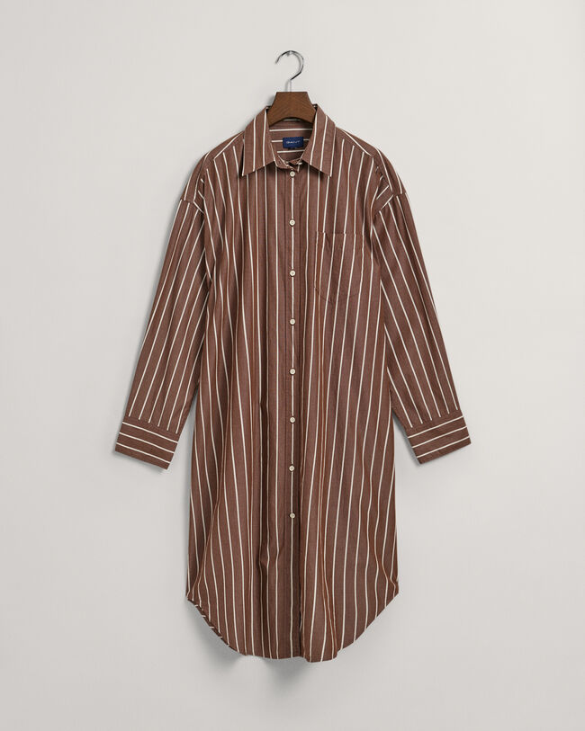 Vestido-camisa &agrave;s riscas oversized