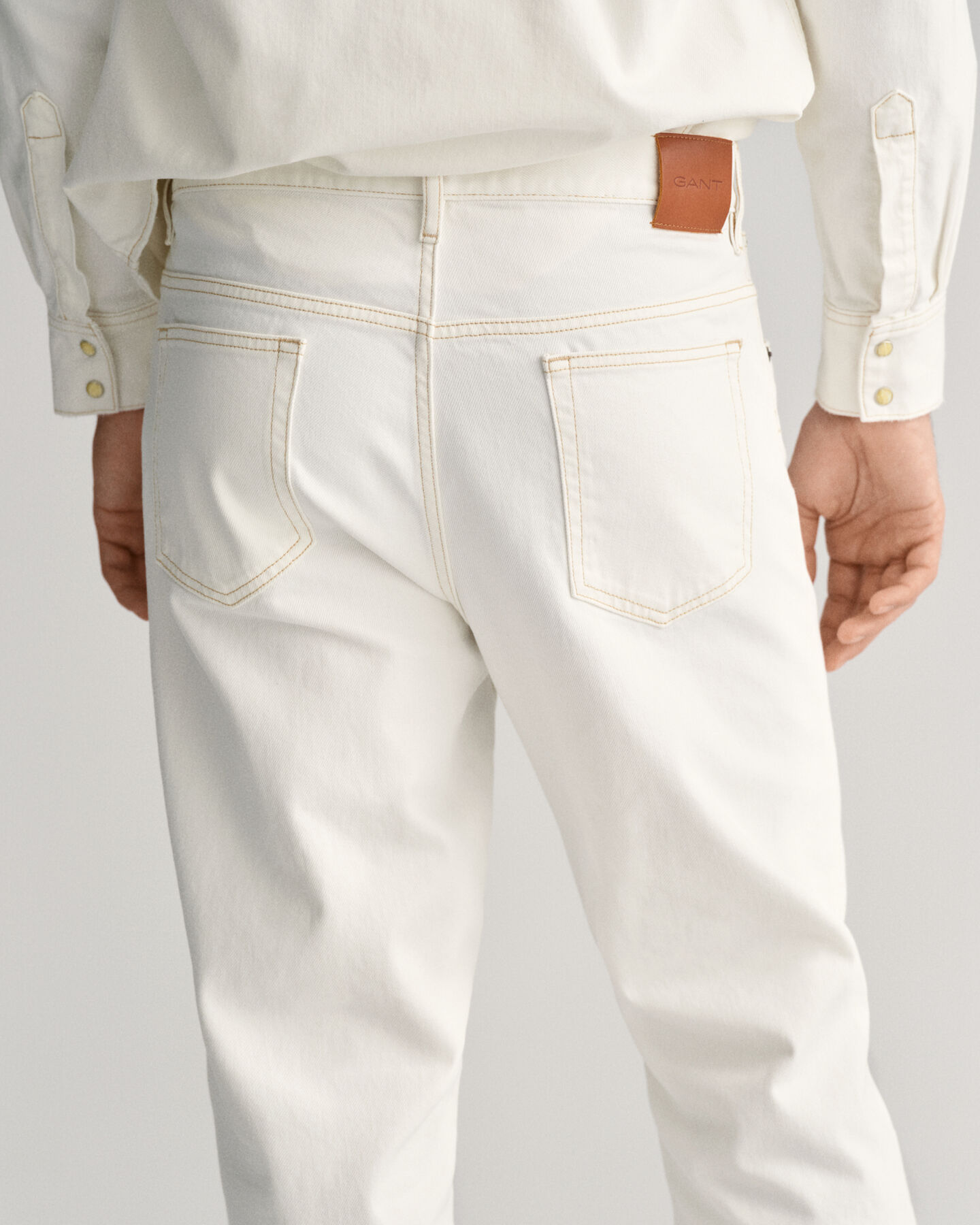 Calças de ganga brancas loose fit