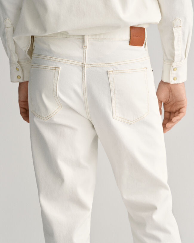 Calças de ganga brancas loose fit