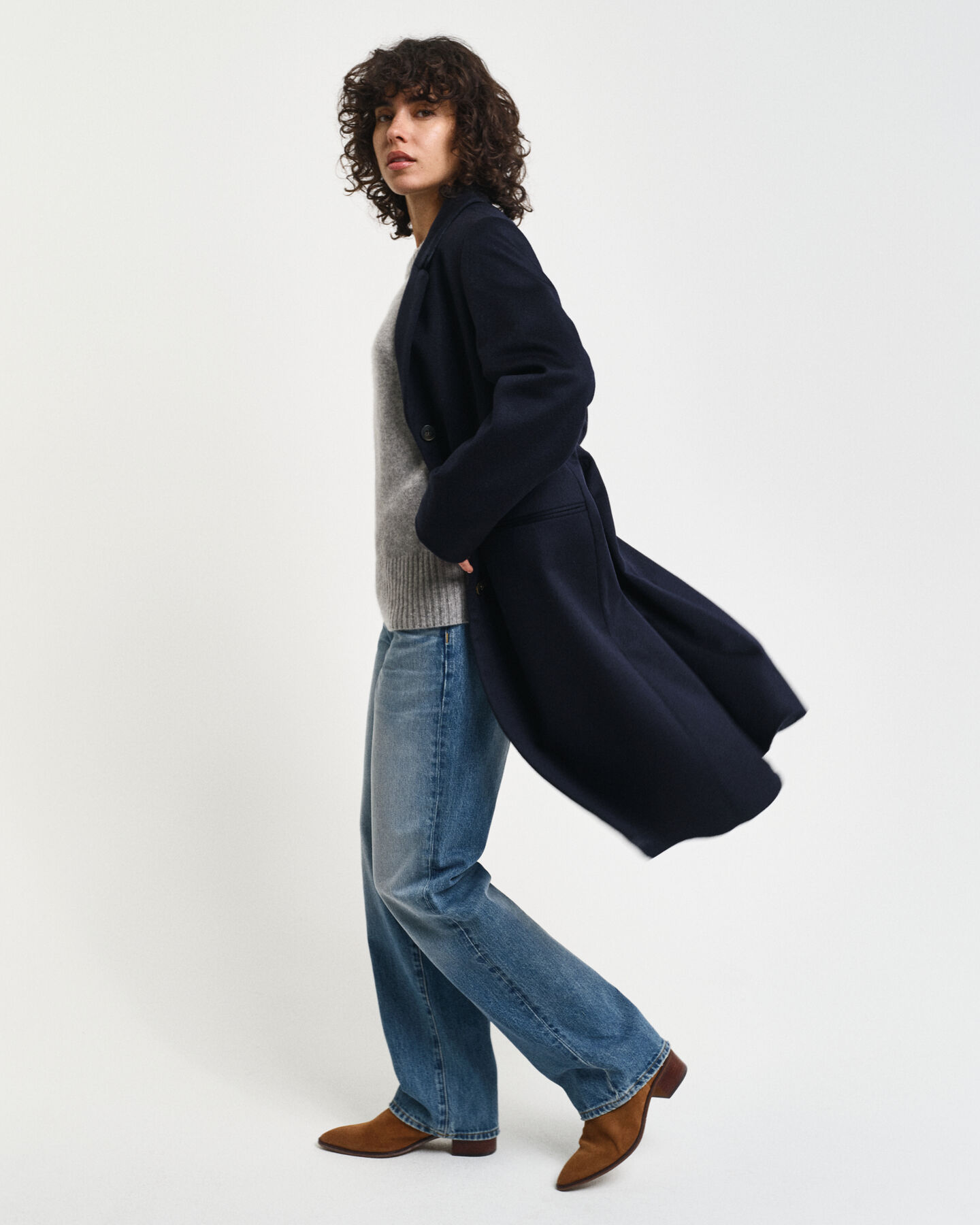 Sobretudo clássico em lã tailored fit