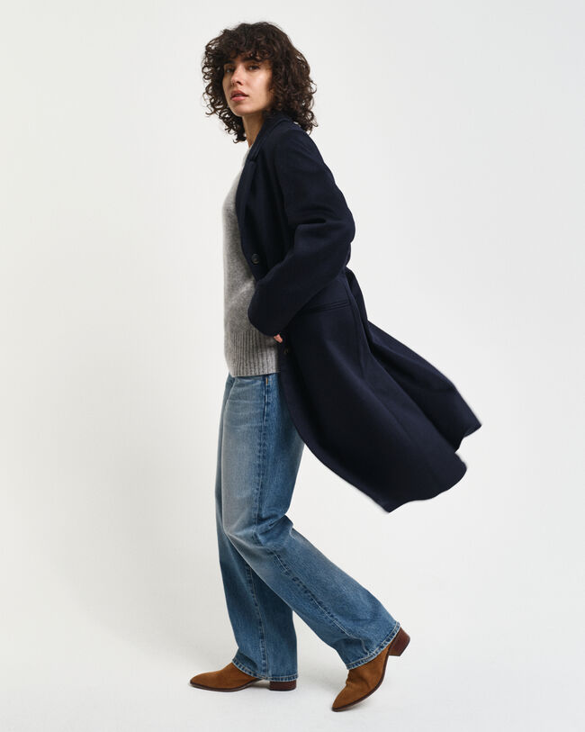 Sobretudo clássico em lã tailored fit