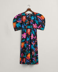 Vestido com mangas volumosas e estampado Floral