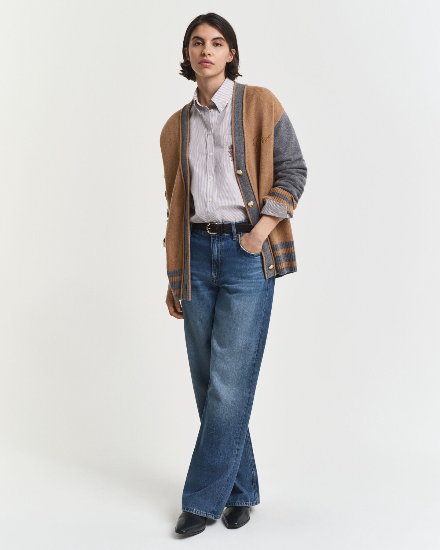 Casaco de malha com decote em V GANT Varsity