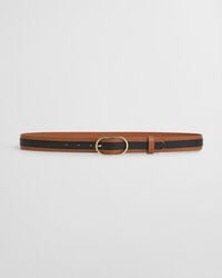 Cinto em pele às riscas