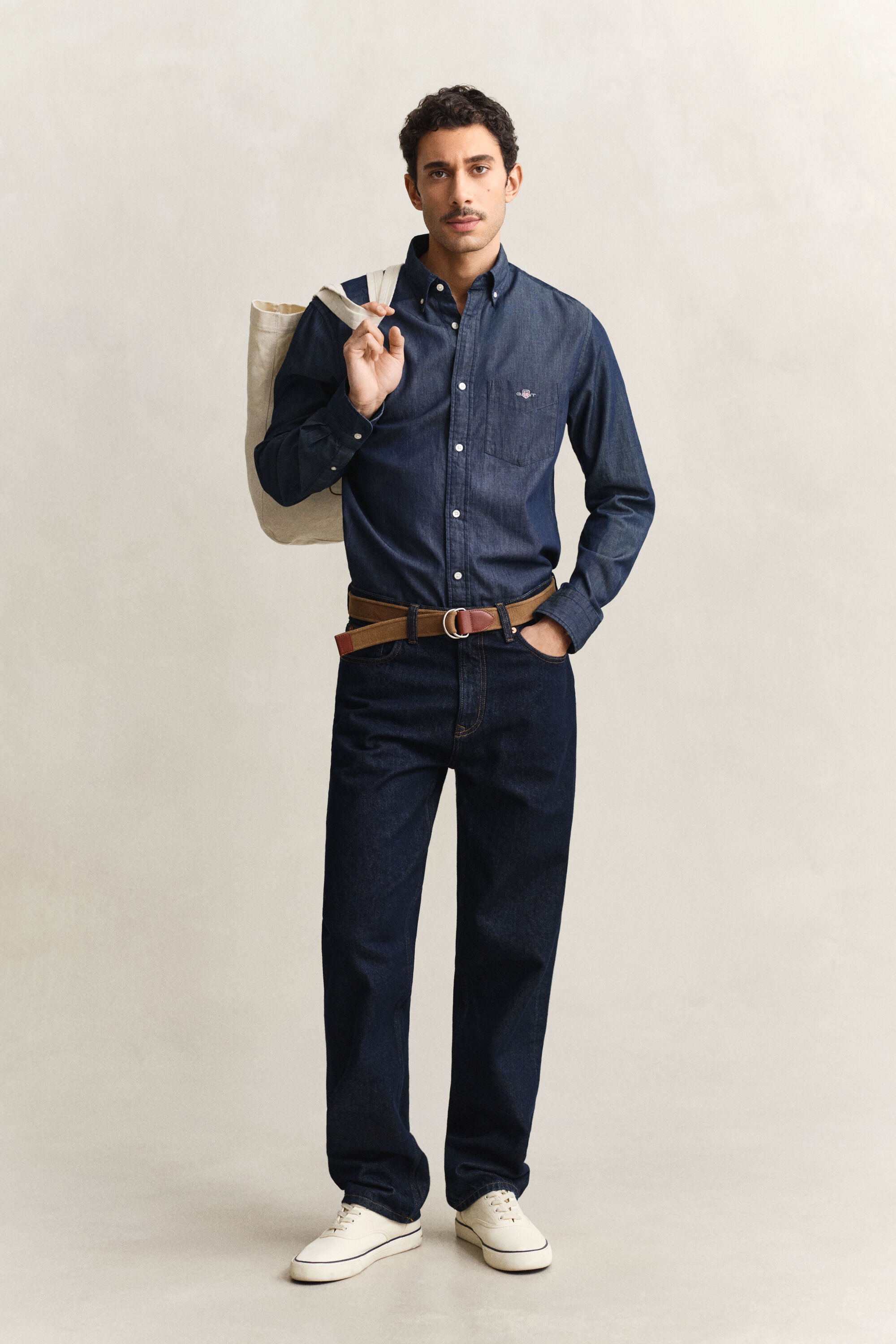 Camisa índigo regular fit