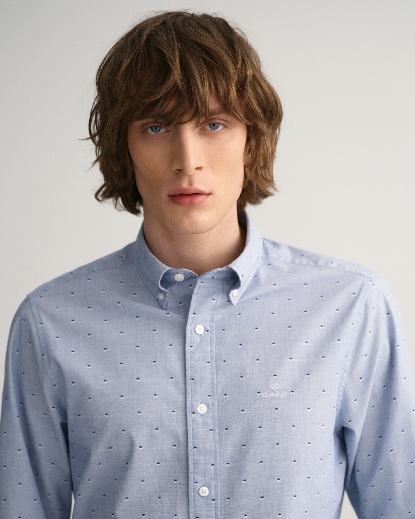 Camisa &agrave;s bolinhas Dobby slim fit