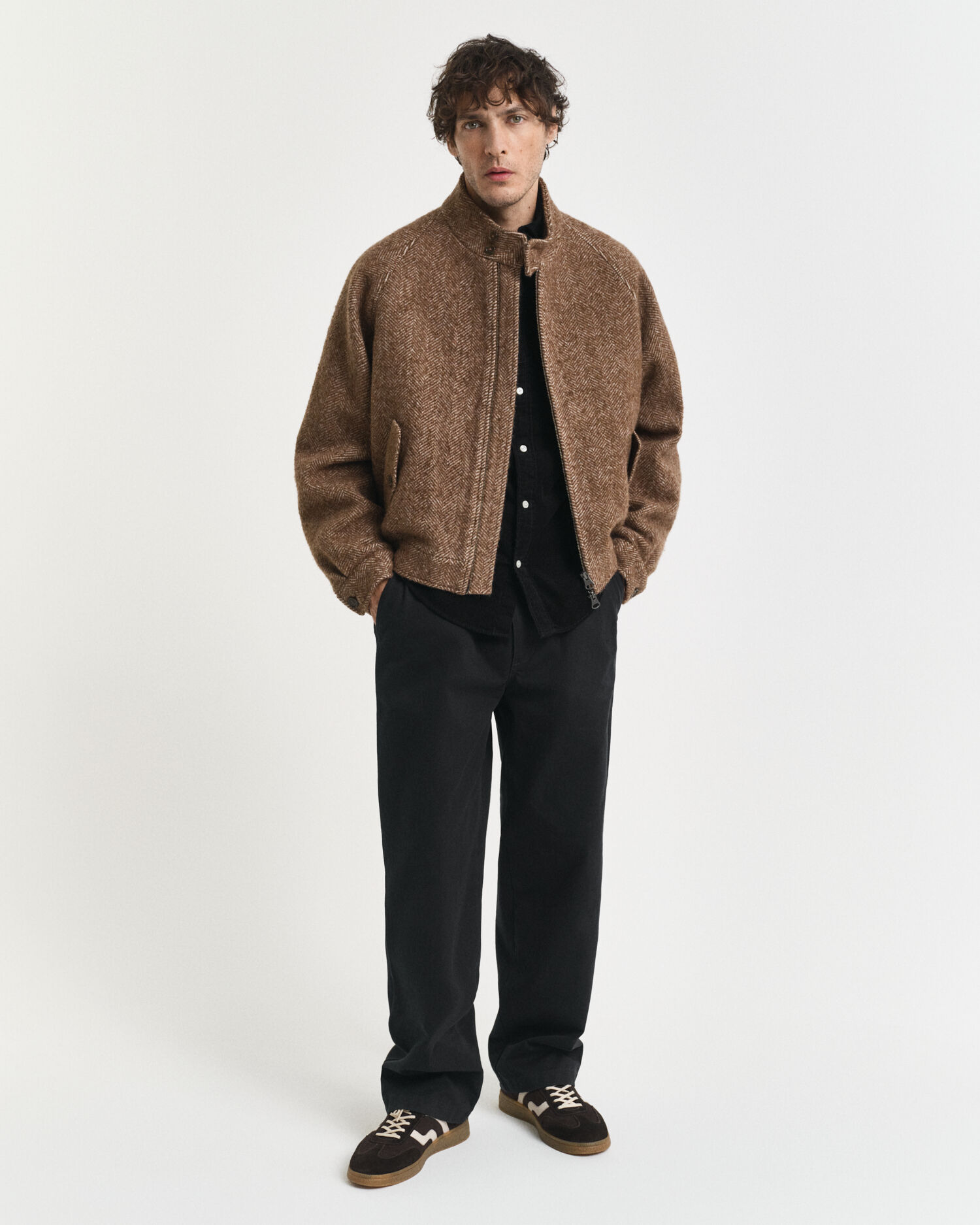 Camisa em bombazina de algodão regular fit