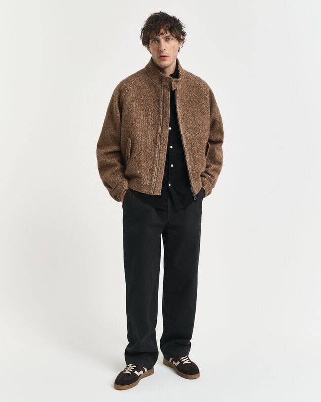 Camisa em bombazina de algodão regular fit