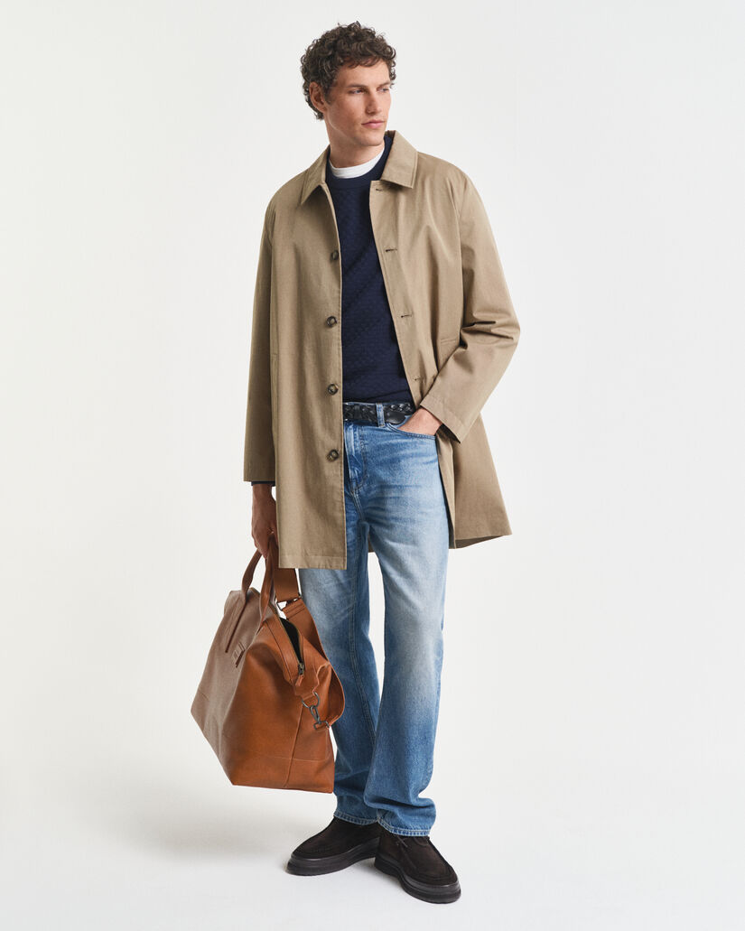 Camisola de malha microtexturizada com decote redondo