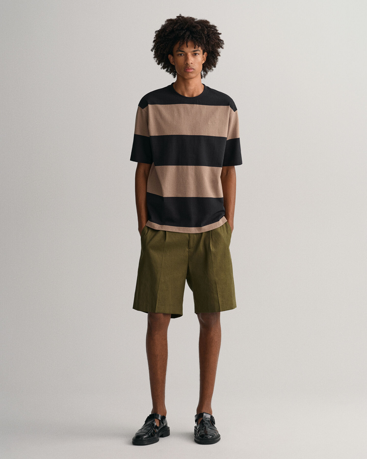 T-shirt &agrave;s riscas em bloco