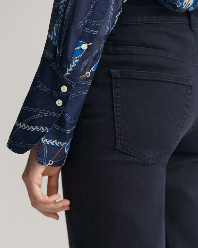 Camisa em seda e algodão com estampado Sailing relaxed fit