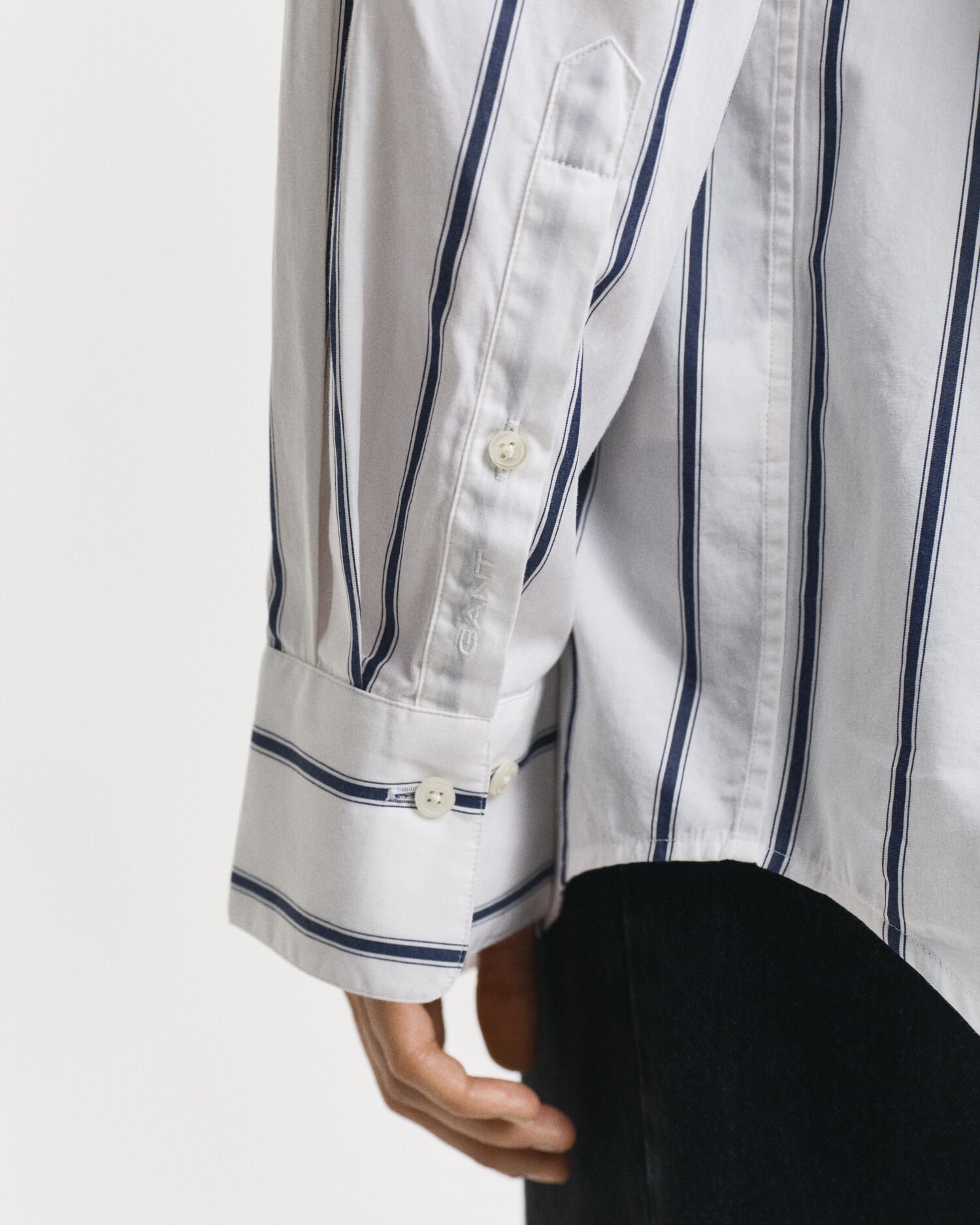 Camisa em popelina às riscas Classic oversized
