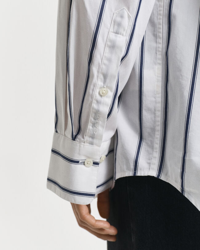 Camisa em popelina às riscas Classic oversized