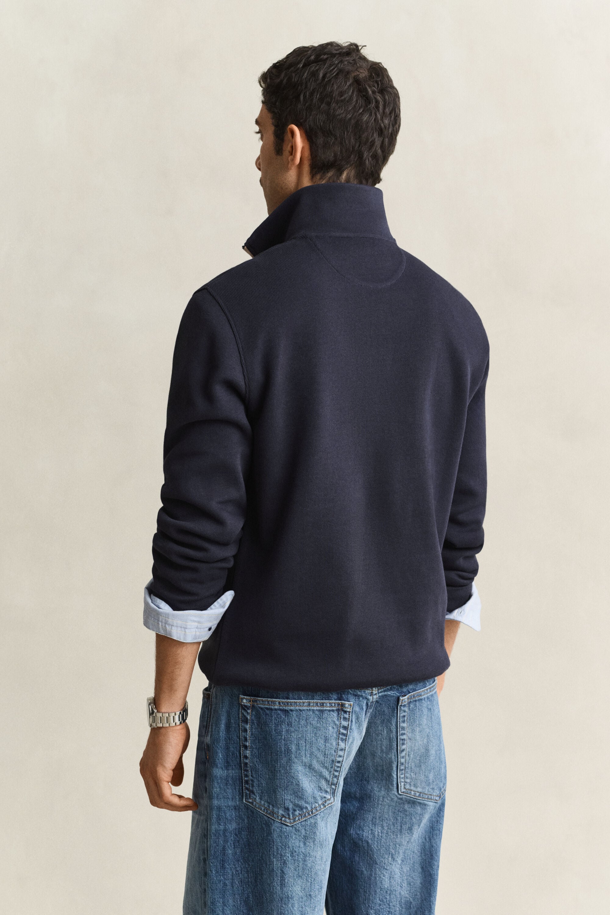 Sweatshirt com meio fecho Sacker Rib
