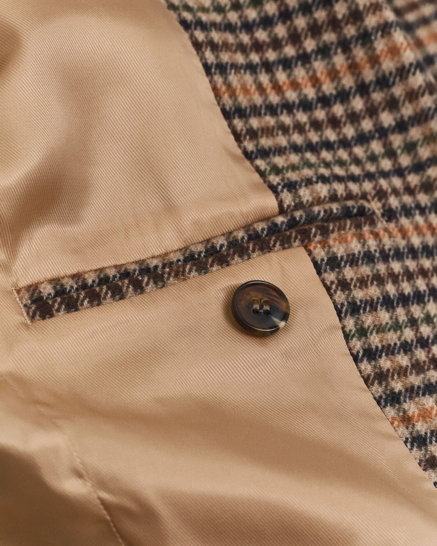 Blazer em lã com padrão Houndstooth regular fit