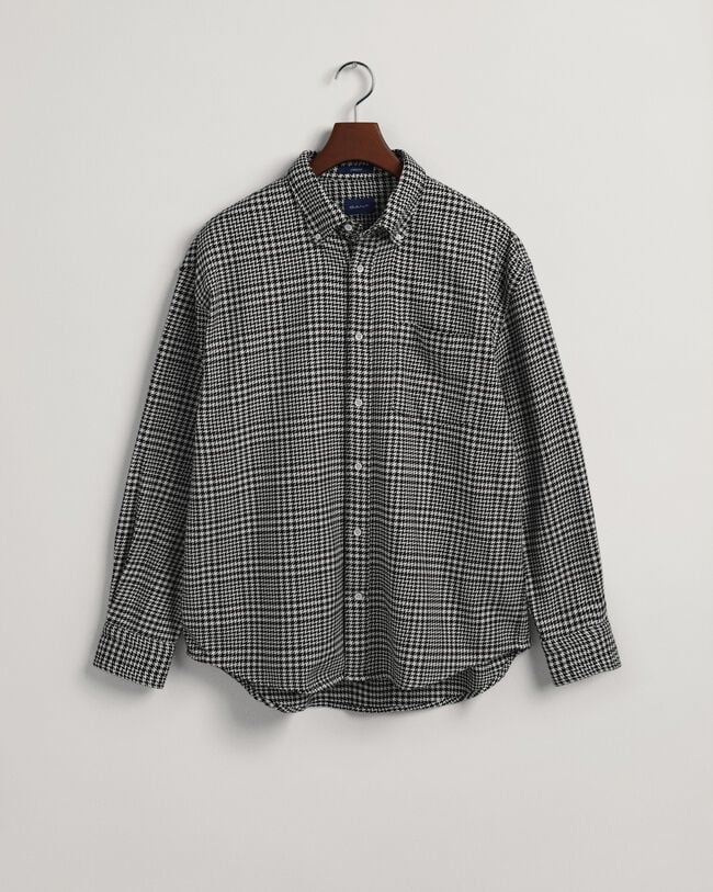 Camisa de algodão com padrão Houndstooth oversized
