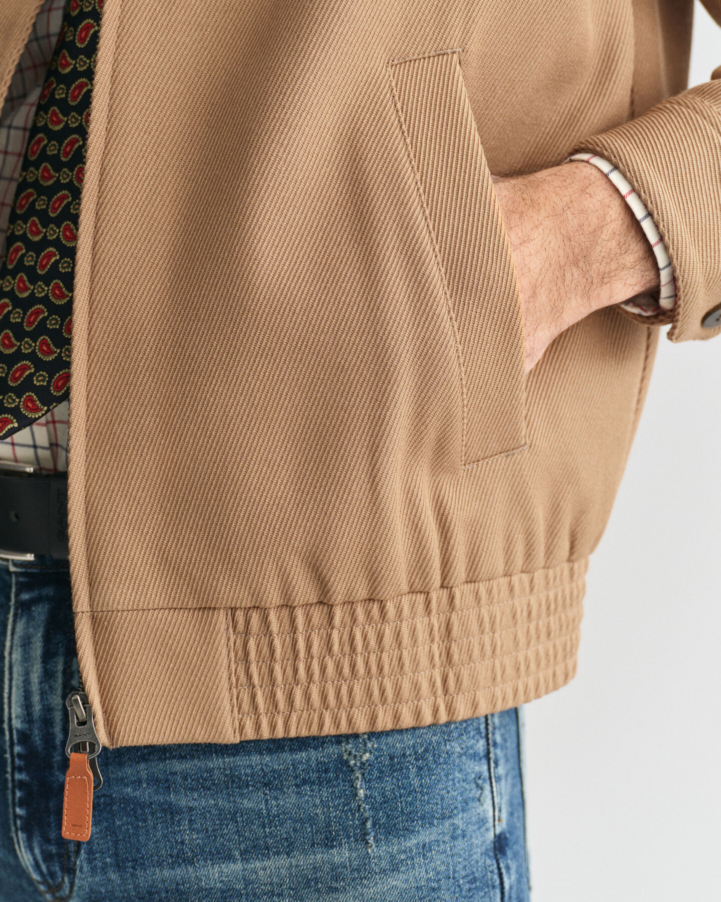 Casaco Harrington em mistura de l&atilde;