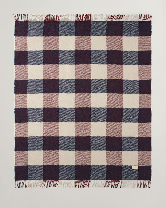 Manta decorativa com padrão de xadrez