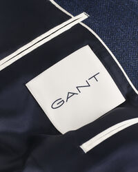 Casaco de fato em flanela com padrão espinha de peixe slim fit