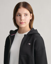 Sweatshirt curta com capuz e fecho Shield Teen Girls