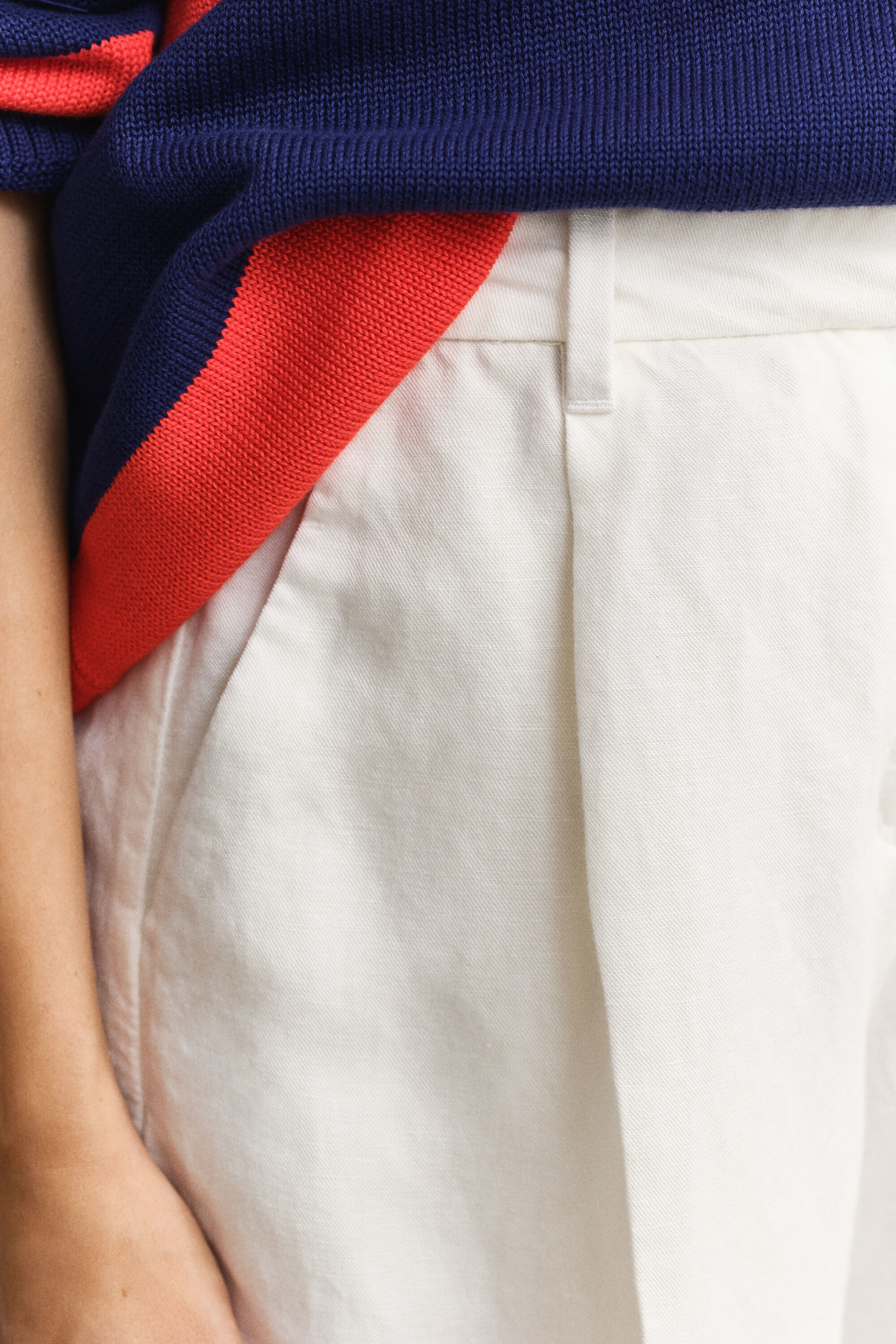 Calções formais em mistura de linho