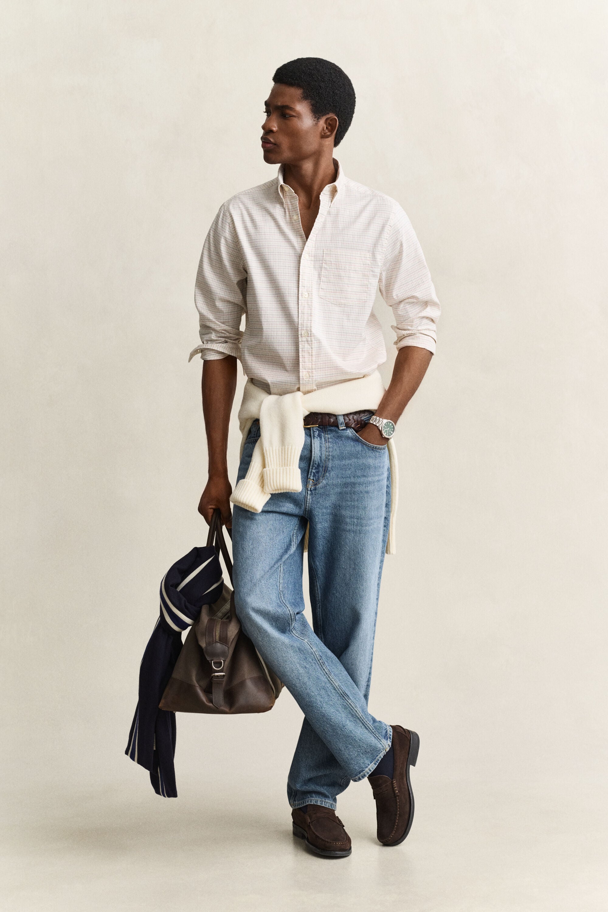 Camisa Oxford com padrão de xadrez Gant x Yale