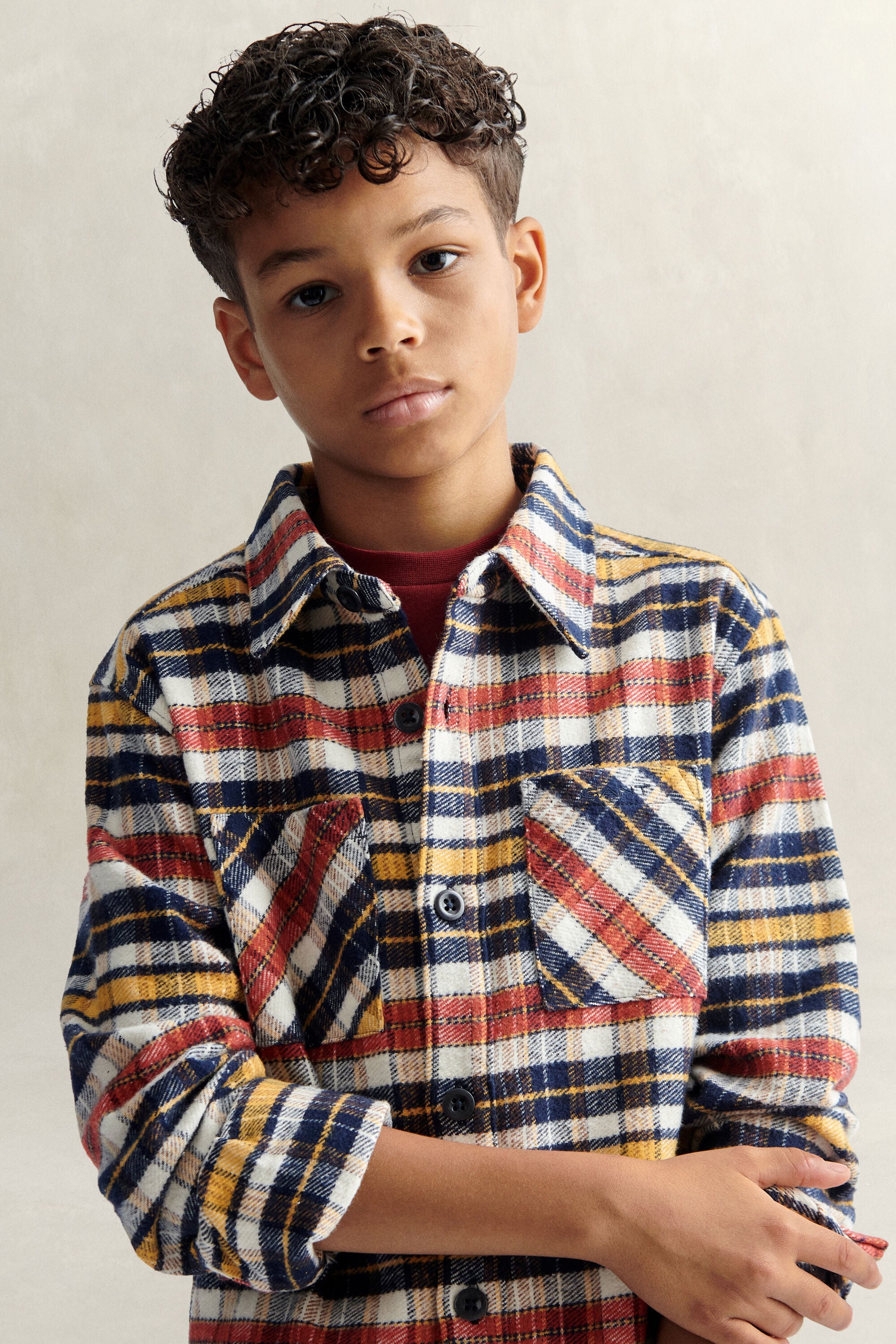 Sobrecamisa com padrão de xadrez Teen Boys