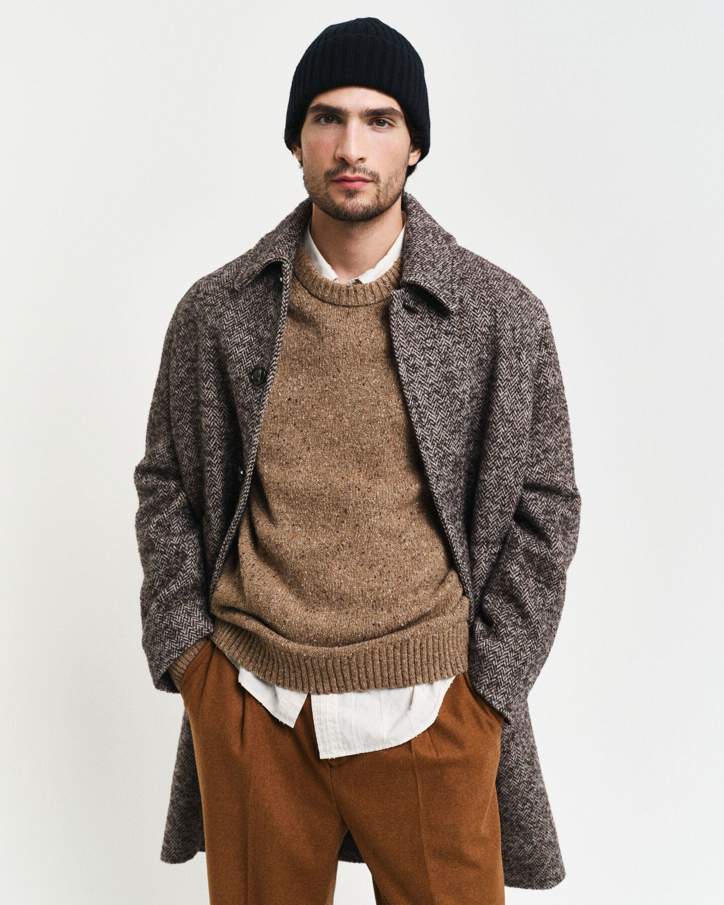 Camisola com decote redondo em lã Nepps