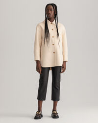 Casaco-camisa cosido &agrave; m&atilde;o