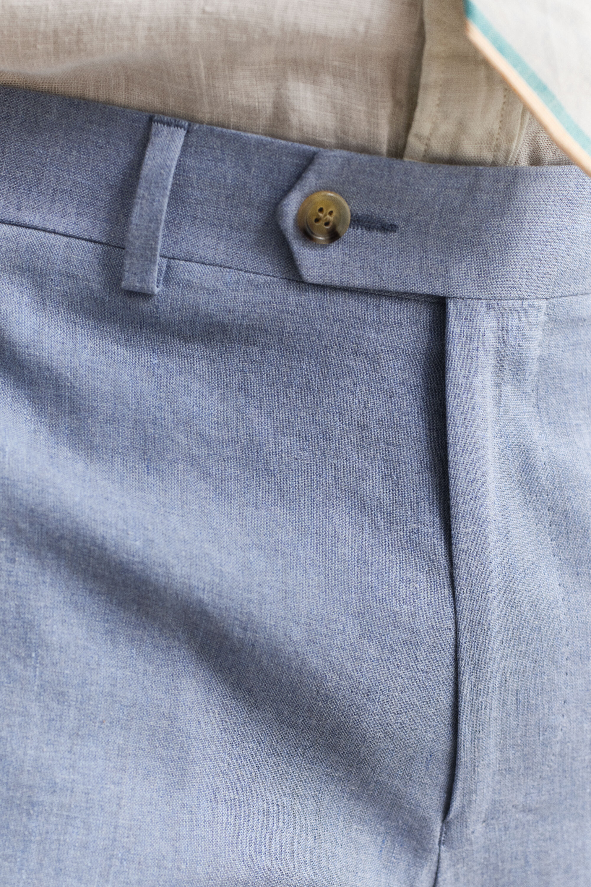 Calças de fato em mistura de linho