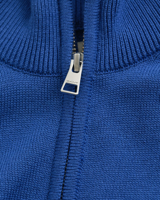 Casaco de malha com fecho de correr Casual Cotton