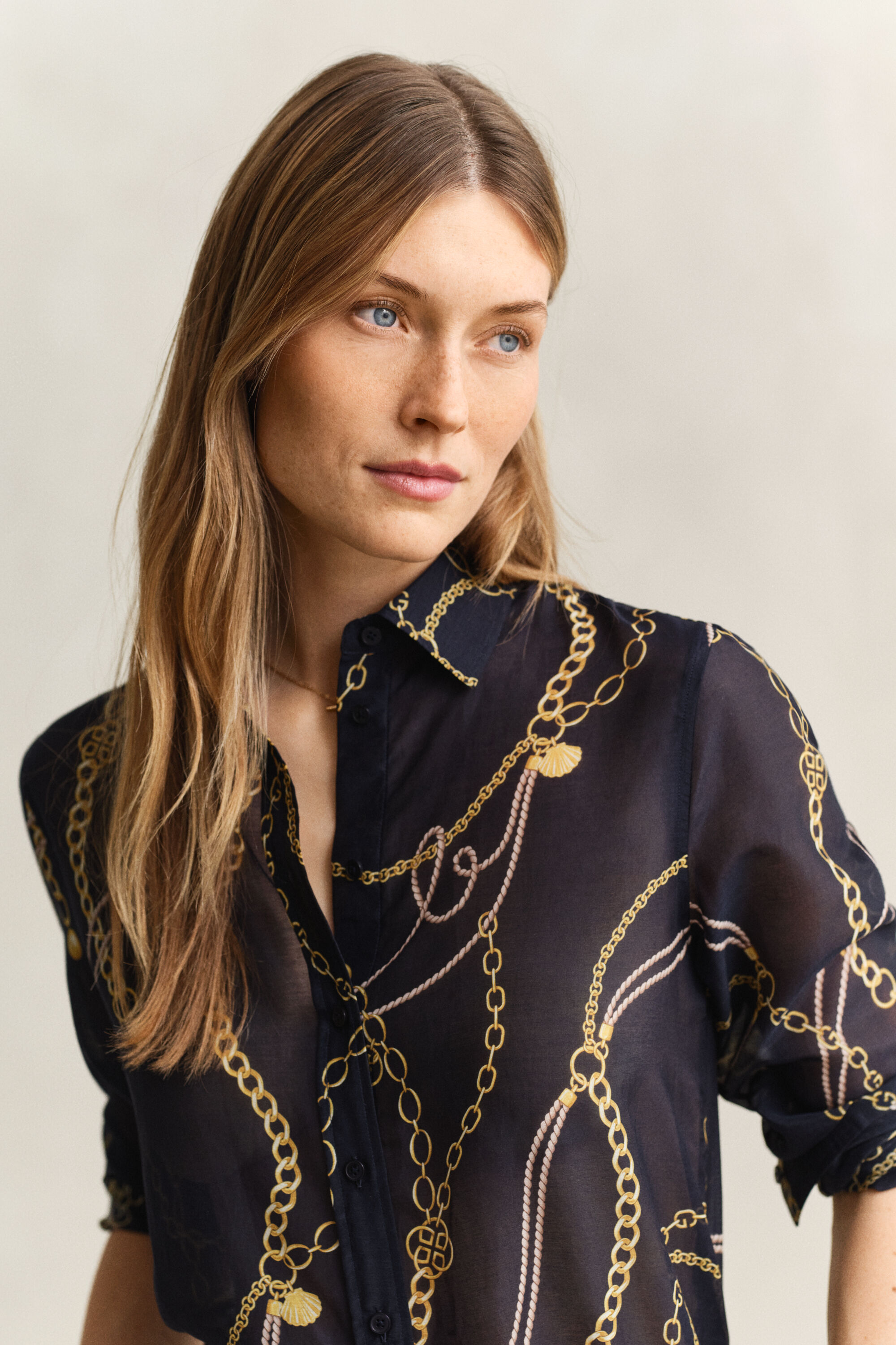 Camisa em seda e algodão